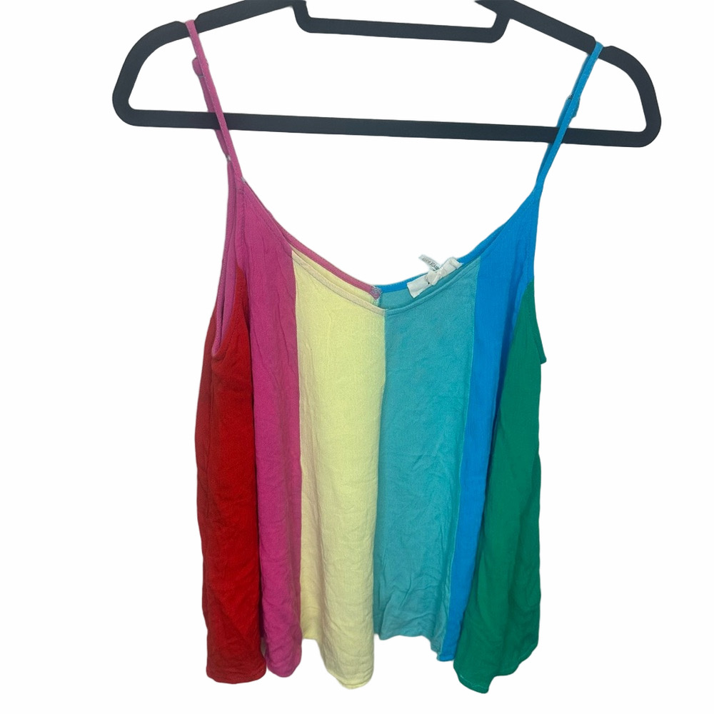 Entro Rainbow Color Striped Sleeveless Top Size Medium